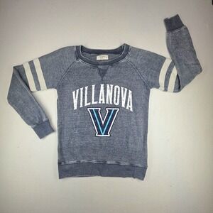 Ocean Drive Villanova Wildcats Sweatshirt Medium Blue Acid Wash Pullover Raglan